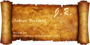 Jakus Roland névjegykártya